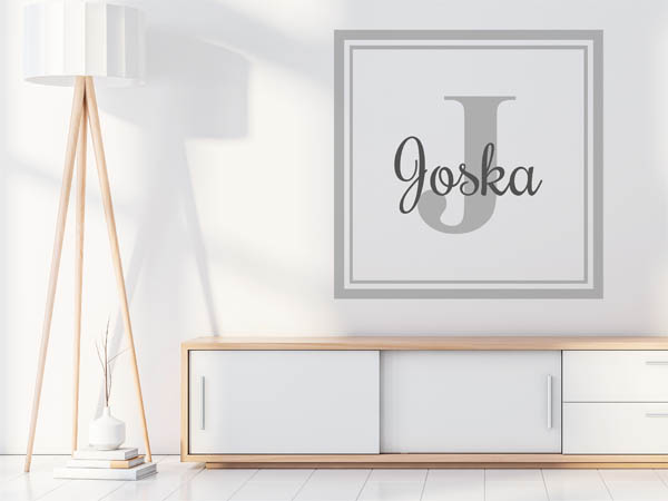 Wandtattoo Joska als eckiges Monogramm