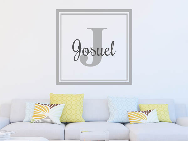 Wandtattoo Josuel als eckiges Monogramm