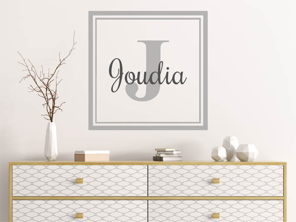 Wandtattoo Joudia als eckiges Monogramm