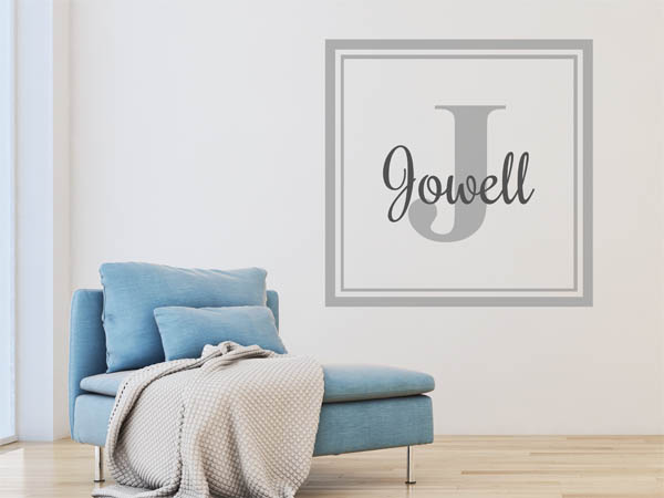 Wandtattoo Jowell als eckiges Monogramm