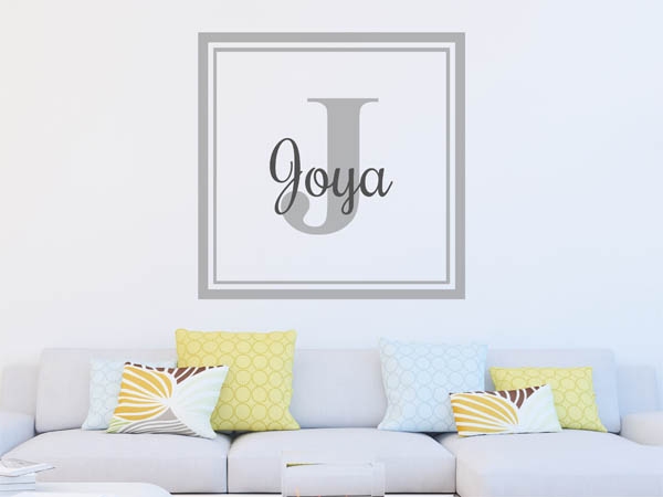 Wandtattoo Joya als eckiges Monogramm