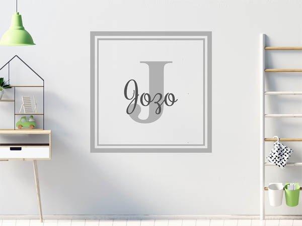 Wandtattoo Jozo als eckiges Monogramm