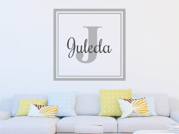 Wandtattoo Juleda als eckiges Monogramm