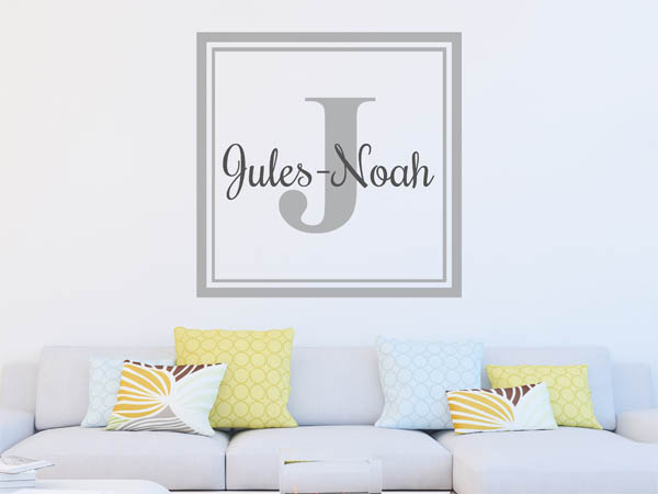 Wandtattoo Jules-Noah als eckiges Monogramm