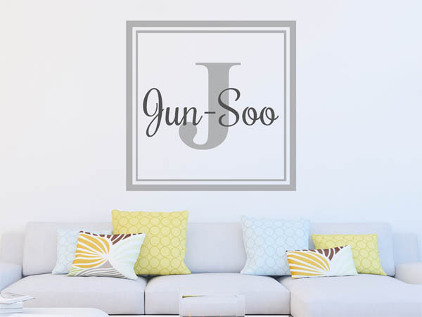 Wandtattoo Jun-Soo als eckiges Monogramm