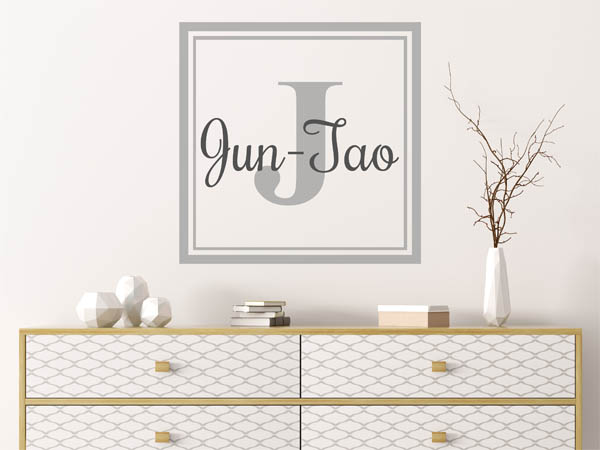 Wandtattoo Jun-Tao als eckiges Monogramm