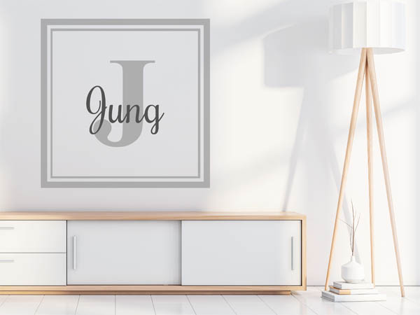 Wandtattoo Jung als eckiges Monogramm