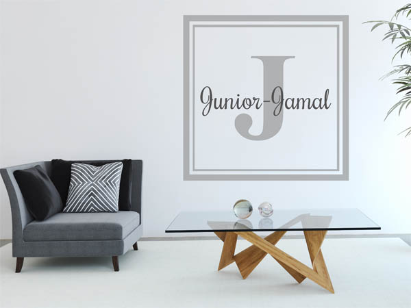 Wandtattoo Junior-Jamal als eckiges Monogramm