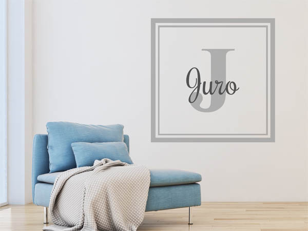 Wandtattoo Juro als eckiges Monogramm