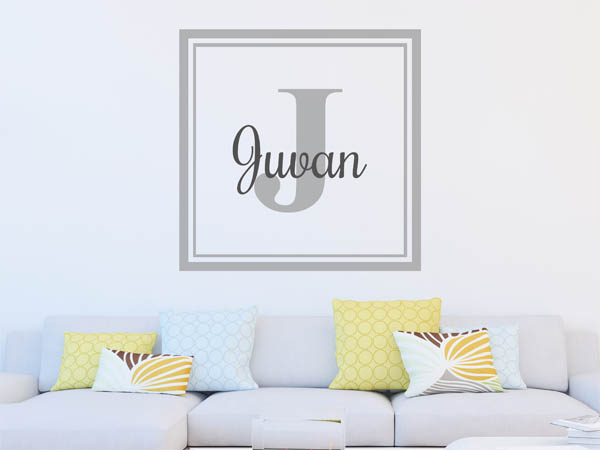 Wandtattoo Juvan als eckiges Monogramm