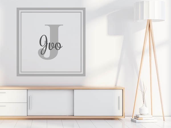 Wandtattoo Jvo als eckiges Monogramm