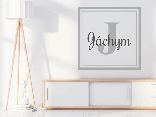 Wandtattoo Jáchym als eckiges Monogramm