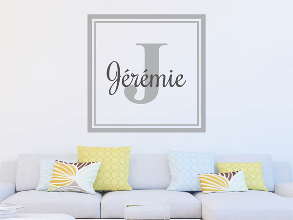 Wandtattoo Jérémie als eckiges Monogramm