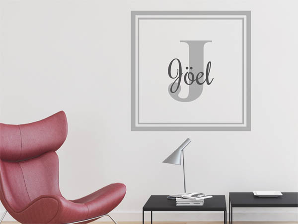 Wandtattoo Jöel als eckiges Monogramm