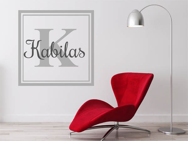 Wandtattoo Kabilas als eckiges Monogramm