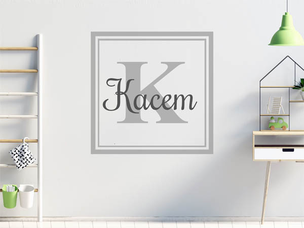 Wandtattoo Kacem als eckiges Monogramm