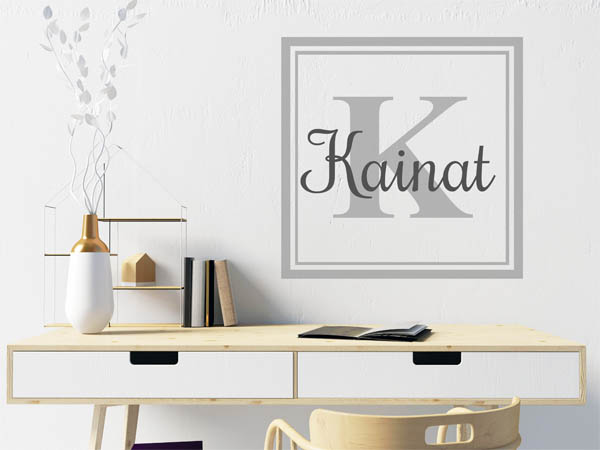 Wandtattoo Kainat als eckiges Monogramm