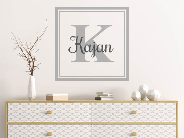 Wandtattoo Kajan als eckiges Monogramm