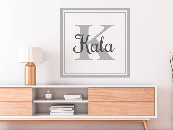 Wandtattoo Kala als eckiges Monogramm