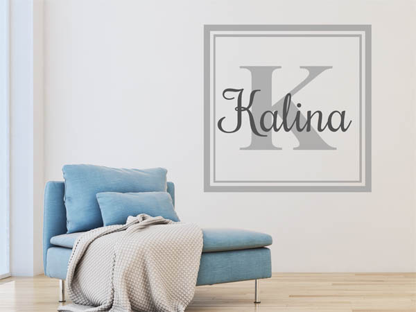 Wandtattoo Kalina als eckiges Monogramm
