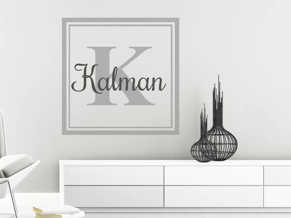 Wandtattoo Kalman als eckiges Monogramm