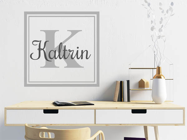 Wandtattoo Kaltrin als eckiges Monogramm