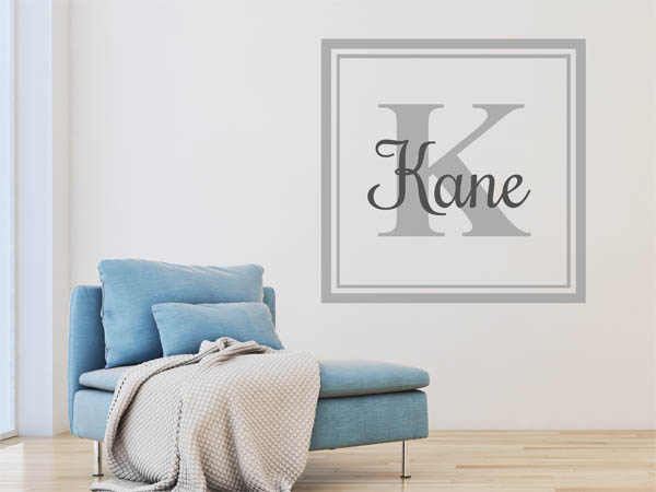 Wandtattoo Kane als eckiges Monogramm