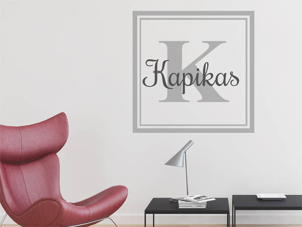 Wandtattoo Kapikas als eckiges Monogramm