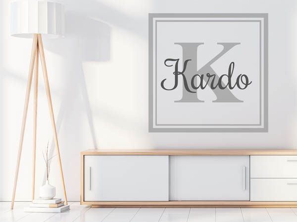 Wandtattoo Kardo als eckiges Monogramm