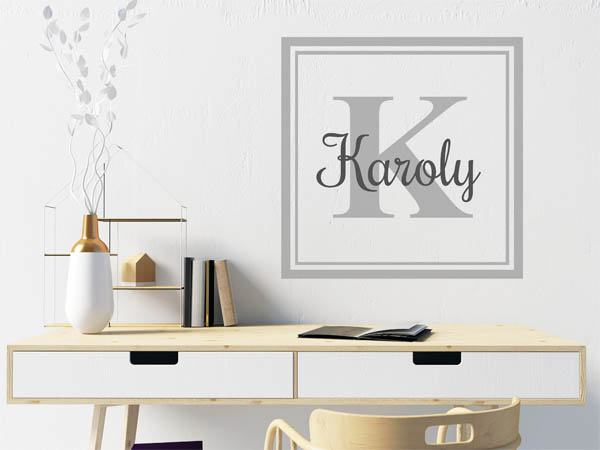 Wandtattoo Karoly als eckiges Monogramm