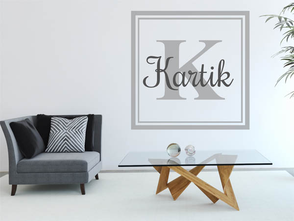Wandtattoo Kartik als eckiges Monogramm