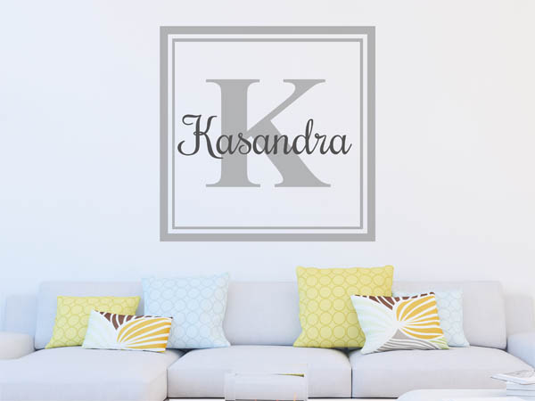 Wandtattoo Kasandra als eckiges Monogramm