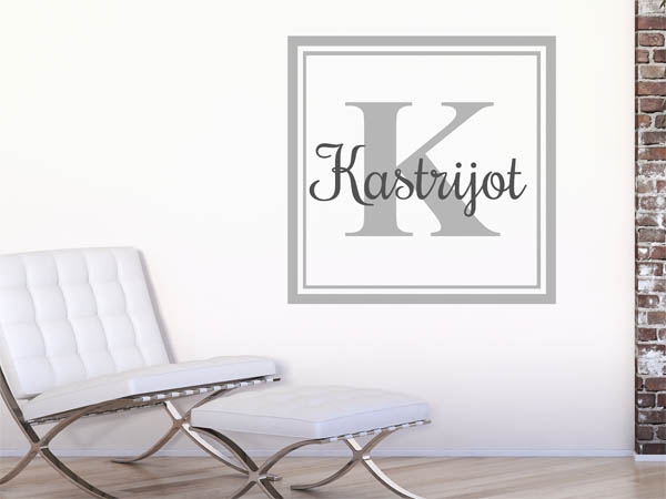 Wandtattoo Kastrijot als eckiges Monogramm