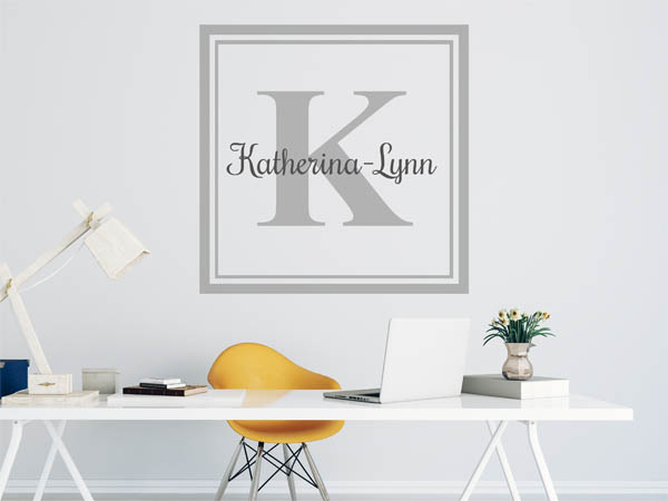 Wandtattoo Katherina-Lynn als eckiges Monogramm