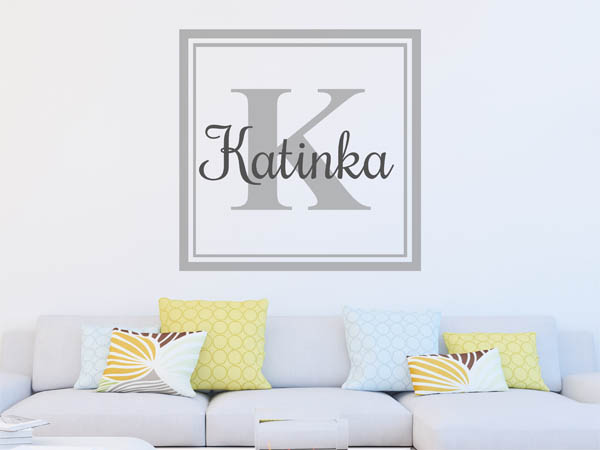 Wandtattoo Katinka als eckiges Monogramm