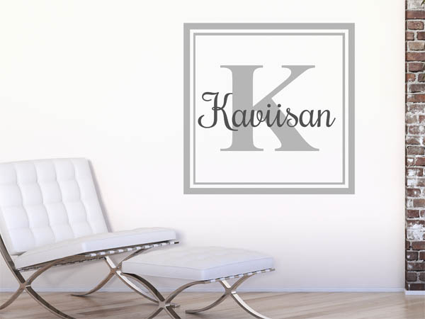 Wandtattoo Kaviisan als eckiges Monogramm