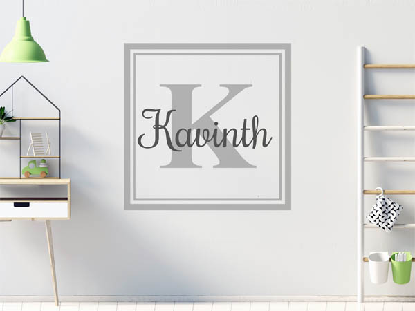 Wandtattoo Kavinth als eckiges Monogramm