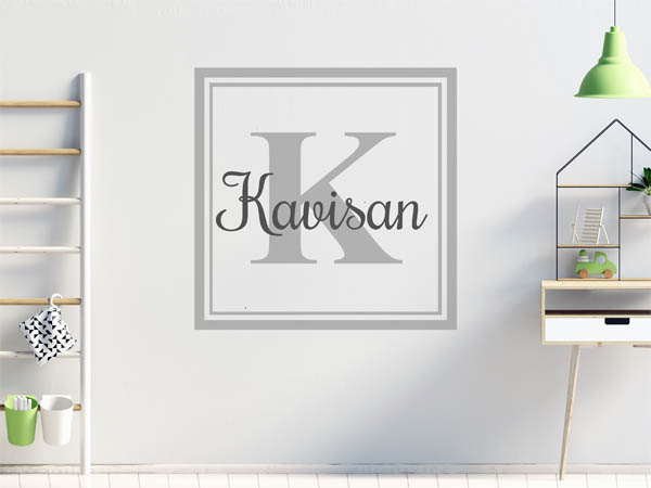 Wandtattoo Kavisan als eckiges Monogramm
