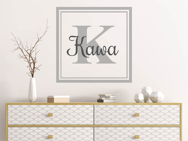 Wandtattoo Kawa als eckiges Monogramm