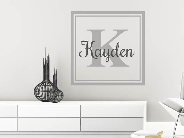 Wandtattoo Kayden als eckiges Monogramm