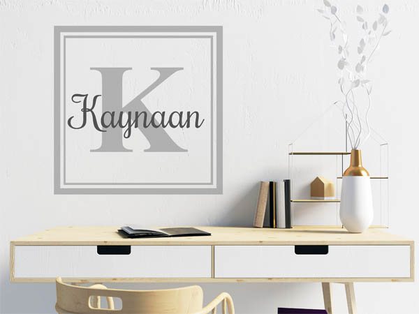 Wandtattoo Kaynaan als eckiges Monogramm