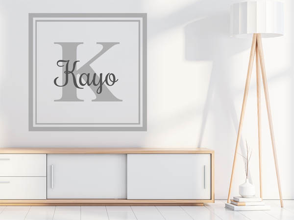 Wandtattoo Kayo als eckiges Monogramm