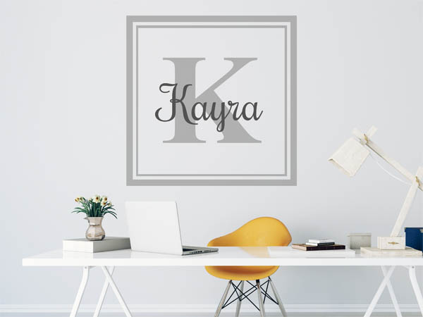 Wandtattoo Kayra als eckiges Monogramm