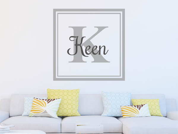 Wandtattoo Keen als eckiges Monogramm
