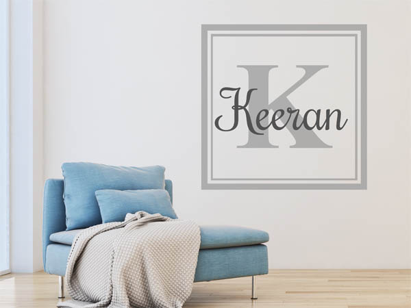 Wandtattoo Keeran als eckiges Monogramm