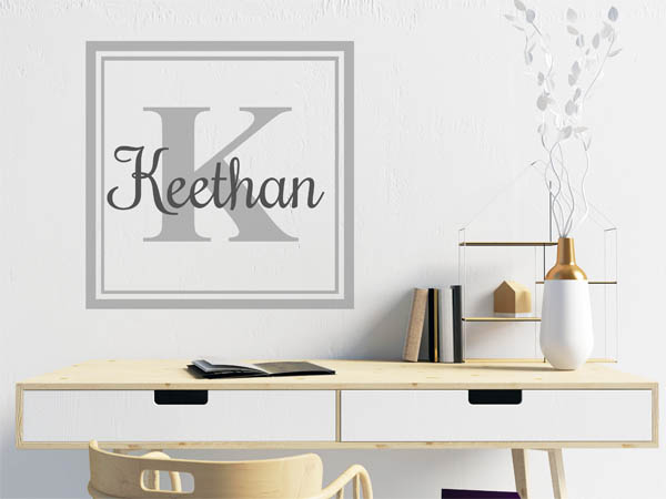 Wandtattoo Keethan als eckiges Monogramm