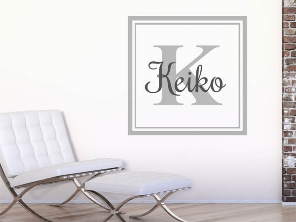 Wandtattoo Keiko als eckiges Monogramm