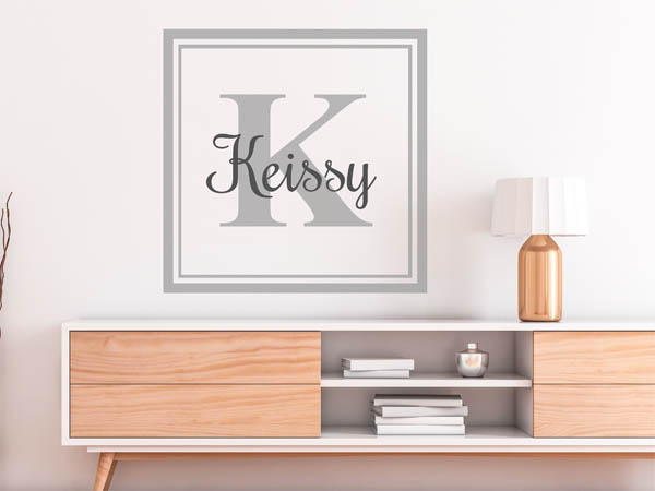 Wandtattoo Keissy als eckiges Monogramm