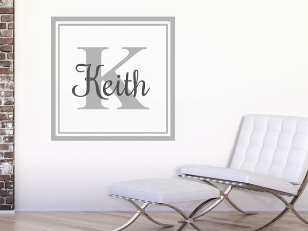 Wandtattoo Keith als eckiges Monogramm