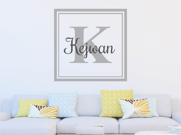 Wandtattoo Kejwan als eckiges Monogramm